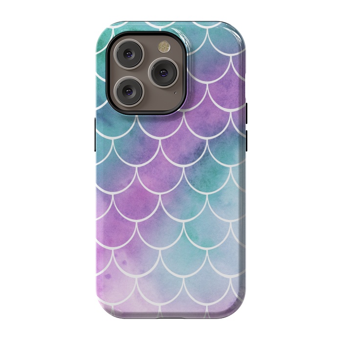 iPhone 14 Pro StrongFit Dreamy Pastel Mermaid Scales by Becky Starsmore