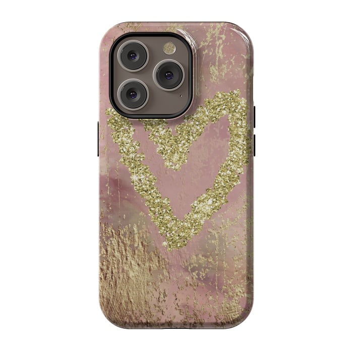 iPhone 14 Pro StrongFit Sparkling Heart by Andrea Haase