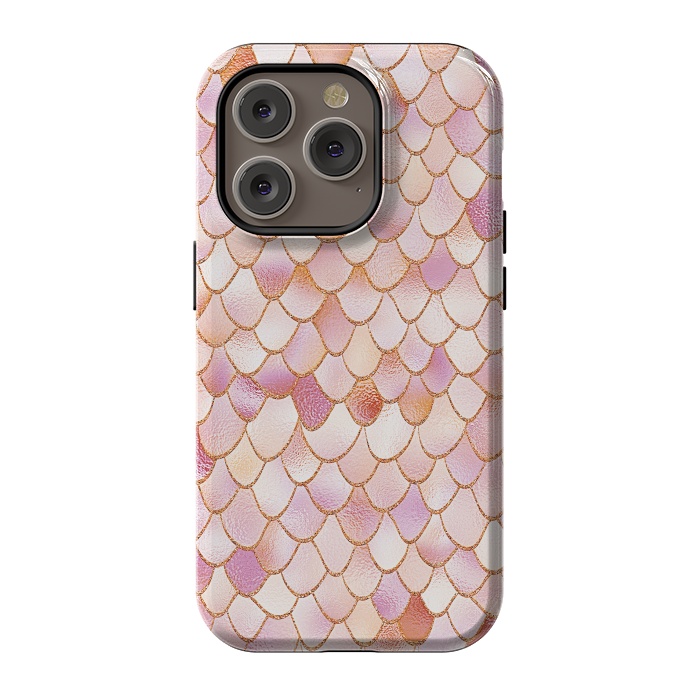 iPhone 14 Pro StrongFit Wonky Rose Gold Mermaid Scales by  Utart