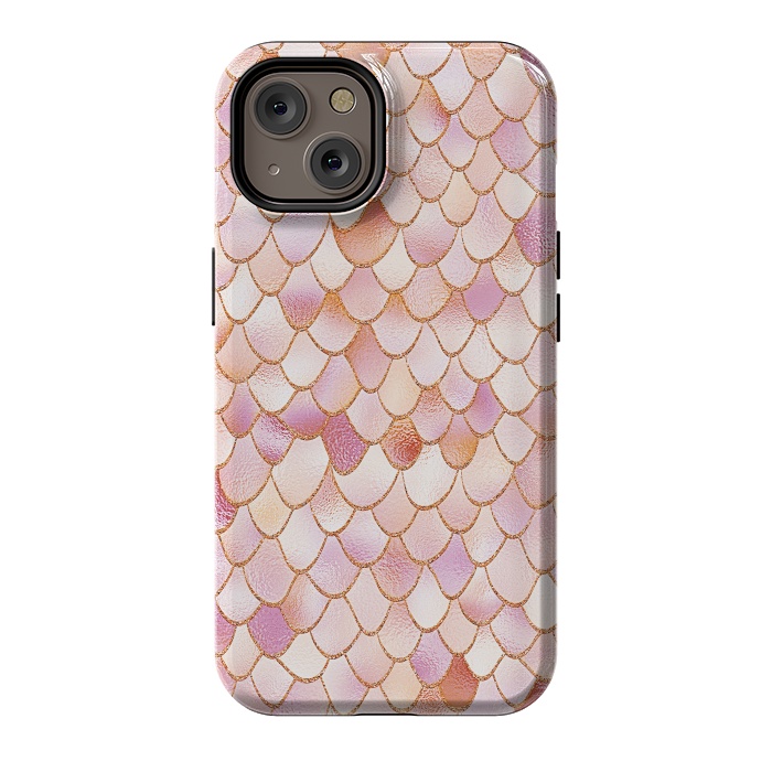 iPhone 14 StrongFit Wonky Rose Gold Mermaid Scales by  Utart