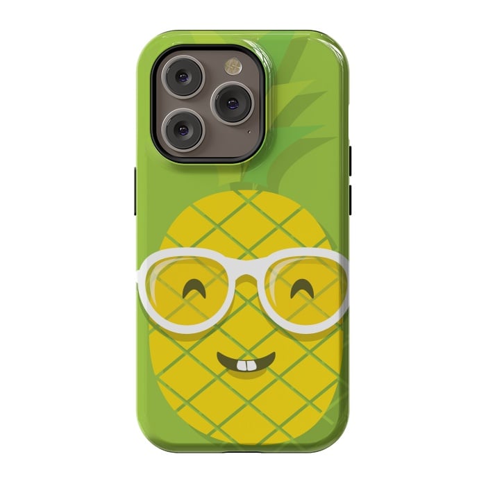 iPhone 14 Pro StrongFit Summer Fun - Smiling Pineapple by DaDo ART