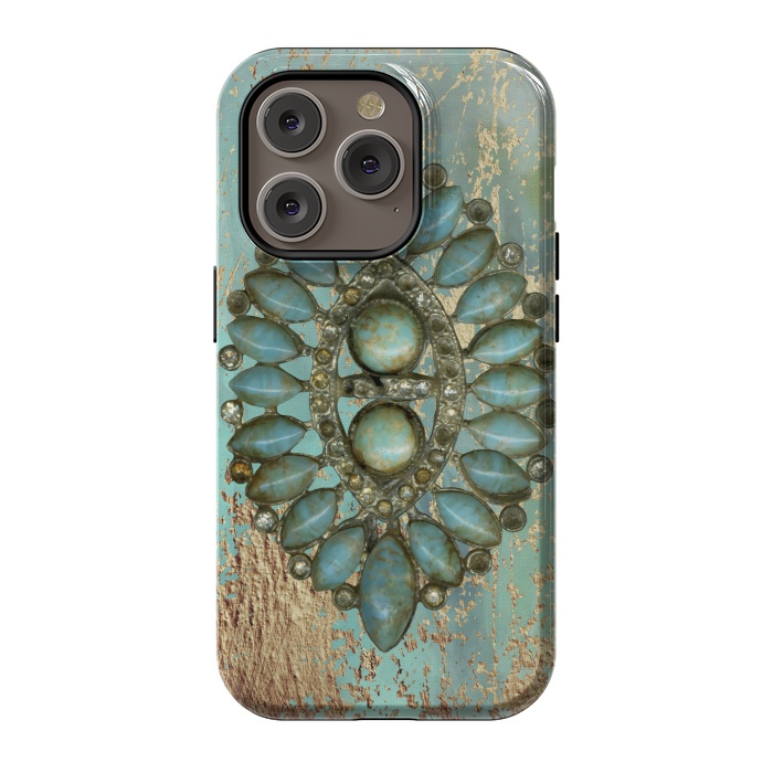 iPhone 14 Pro StrongFit Turquoise Embellishment by Andrea Haase
