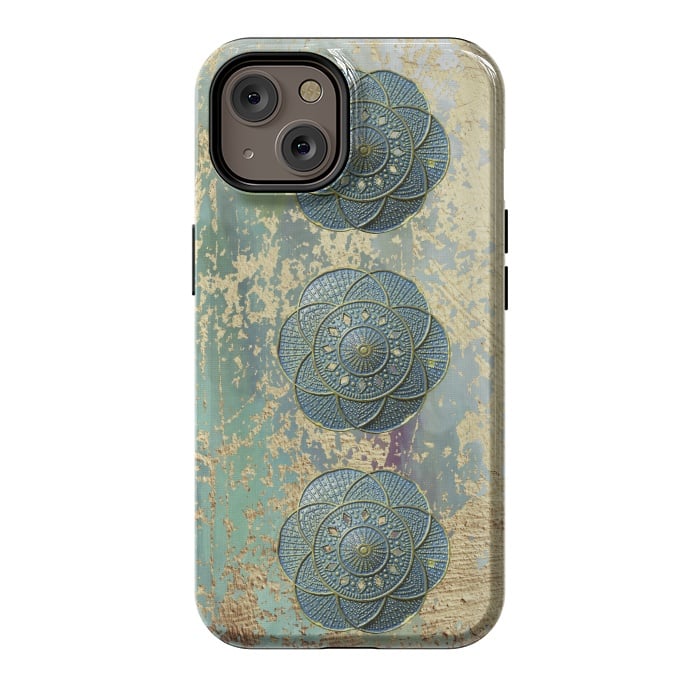iPhone 14 StrongFit Precious Embellishment On Gold And Teal by Andrea Haase