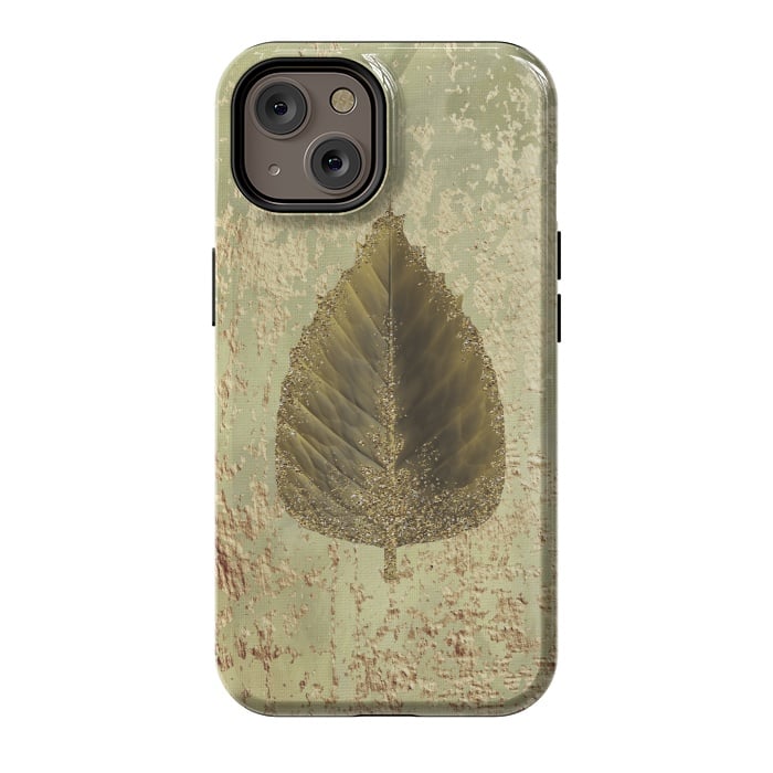 iPhone 14 StrongFit Golden Leaf And Sparkle by Andrea Haase