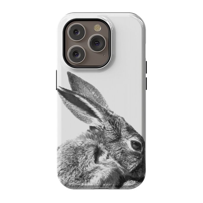 iPhone 14 Pro StrongFit Black and White Rabbit by Alemi