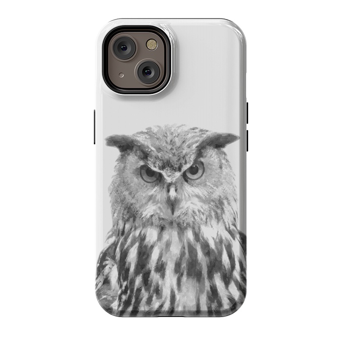 iPhone 14 StrongFit Black and White Owl by Alemi