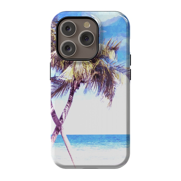 iPhone 14 Pro StrongFit Palm Trees Beach by Alemi