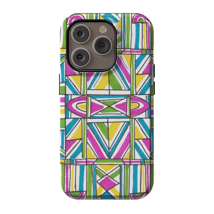 iPhone 14 Pro StrongFit Geometric Pattern by Laura K Maxwell