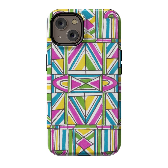 iPhone 14 StrongFit Geometric Pattern by Laura K Maxwell