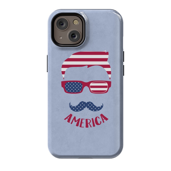 iPhone 14 StrongFit American Hipster Face 4th July by Andrea Haase
