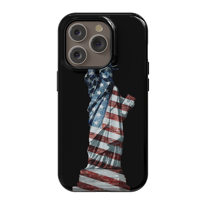 iPhone 14 Pro StrongFit Lady Of Liberty Stars And Stripes by Andrea Haase