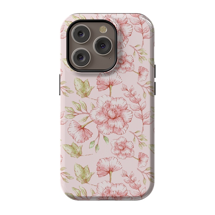 iPhone 14 Pro StrongFit Pink Roses by  Utart