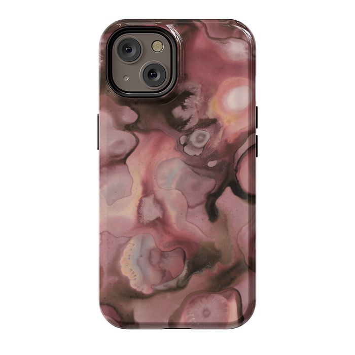 iPhone 14 StrongFit Ebb and Flow in Coral by Micklyn Le Feuvre