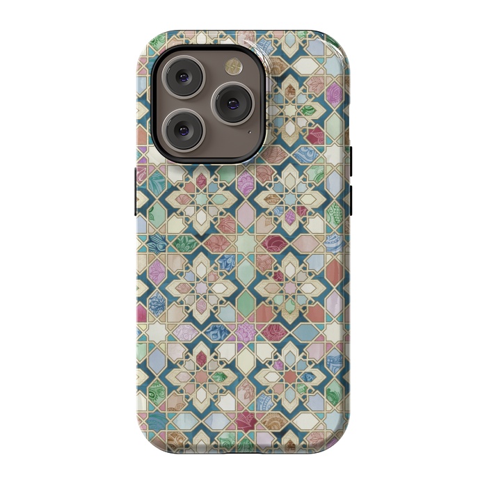 iPhone 14 Pro StrongFit Muted Moroccan Mosaic Tiles by Micklyn Le Feuvre