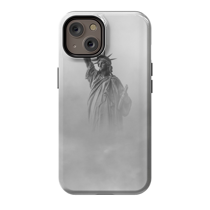 iPhone 14 StrongFit Statue Of Liberty Black And White by Andrea Haase
