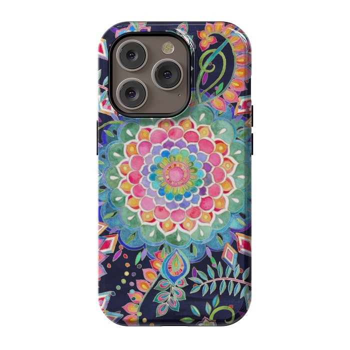 iPhone 14 Pro StrongFit Color Celebration Mandala by Micklyn Le Feuvre