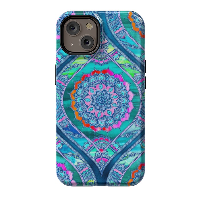 iPhone 14 StrongFit Radiant Boho Color Play Mandala by Micklyn Le Feuvre