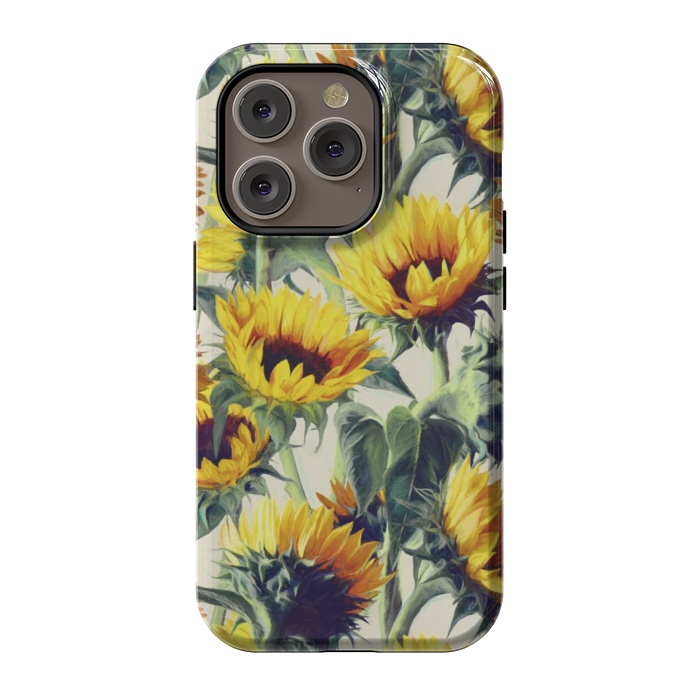 iPhone 14 Pro StrongFit Sunflowers Forever by Micklyn Le Feuvre