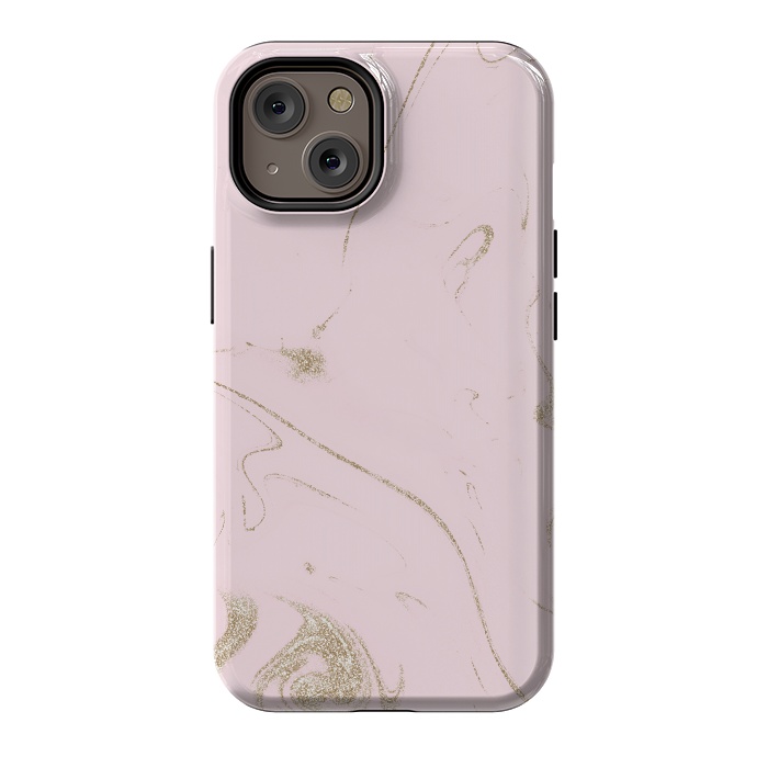 iPhone 14 StrongFit Luxe gold and blush marble image by InovArts