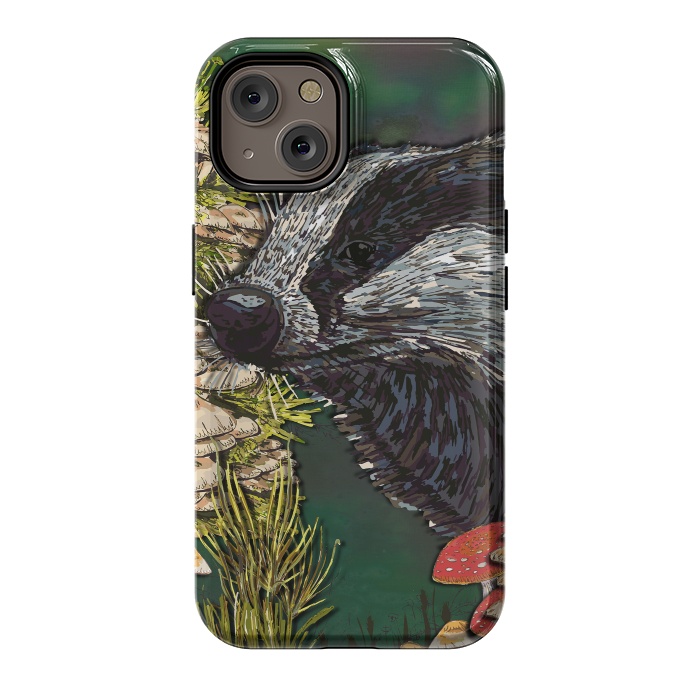 iPhone 14 StrongFit Badger Woodland Walk by Lotti Brown