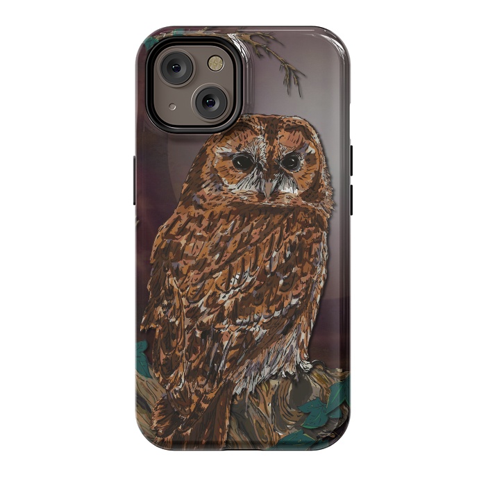iPhone 14 StrongFit Tawny Owl - Mistress of the Night by Lotti Brown