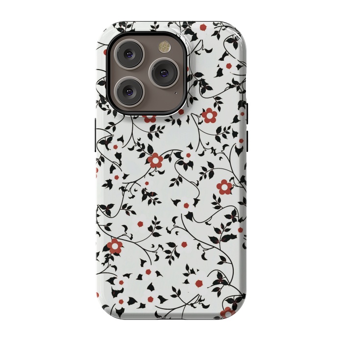 iPhone 14 Pro StrongFit Read & white flowers by Jms