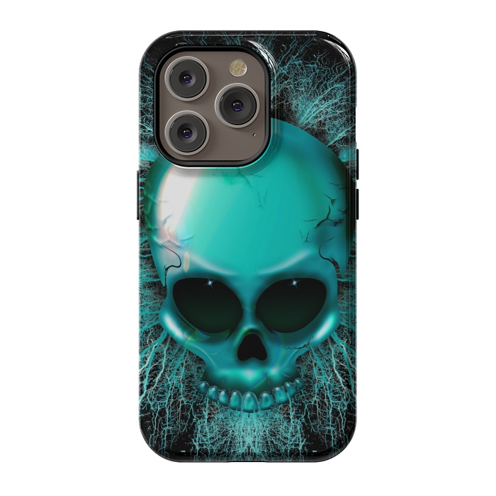 iPhone 14 Pro StrongFit Ghost Skull Hologram by BluedarkArt