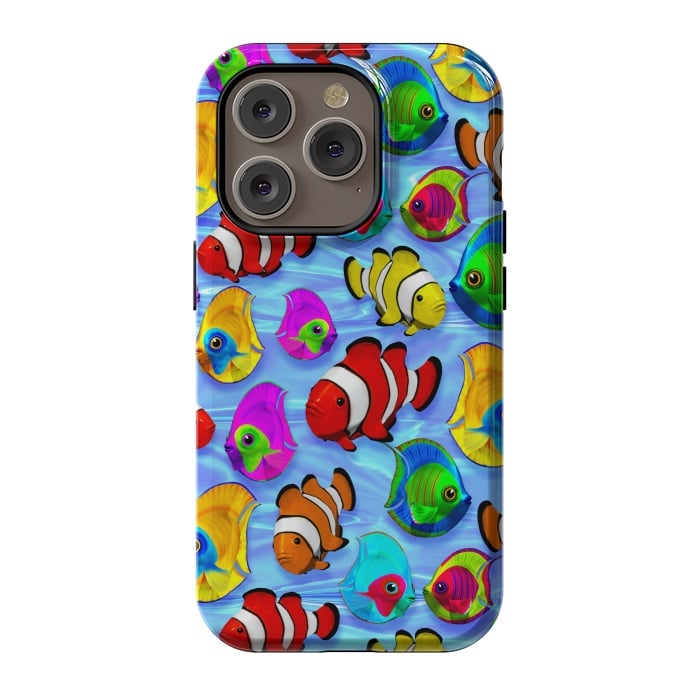 iPhone 14 Pro StrongFit Tropical Colorful Fish Pattern by BluedarkArt