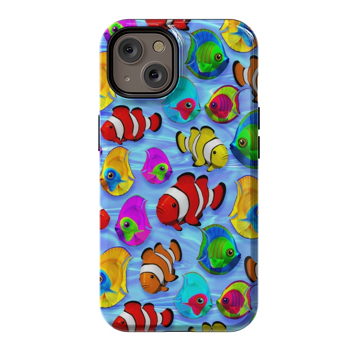 iPhone 14 StrongFit Tropical Colorful Fish Pattern by BluedarkArt