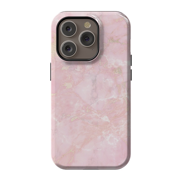 iPhone 14 Pro StrongFit Delicate Rose Gold Metal on Light Pink Marble by  Utart