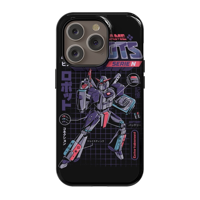 iPhone 14 Pro StrongFit Video Game Robot - Model N by Ilustrata