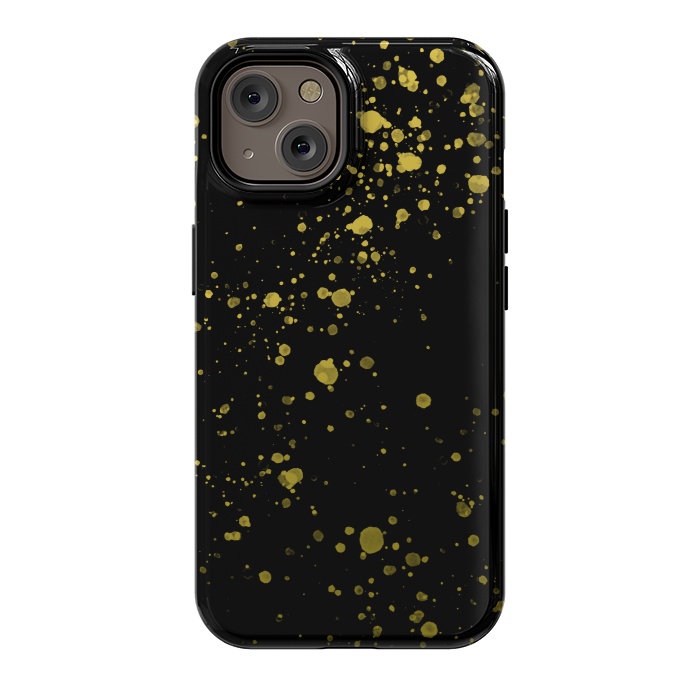 iPhone 14 StrongFit Gold and Black Splatter by Ashley Camille