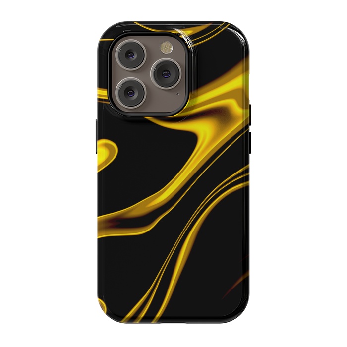 iPhone 14 Pro StrongFit Black and Gold by Ashley Camille