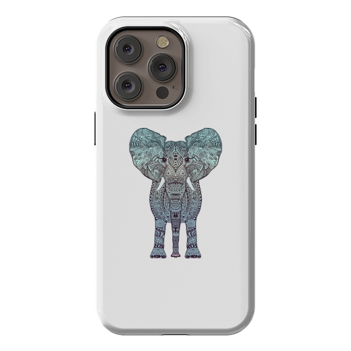 iPhone 14 Pro max StrongFit Elephant Blue by Monika Strigel
