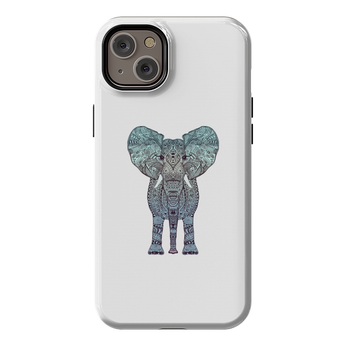 iPhone 14 Plus StrongFit Elephant Blue by Monika Strigel