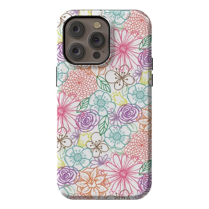 iPhone 14 Pro max StrongFit Bright Floral by TracyLucy Designs