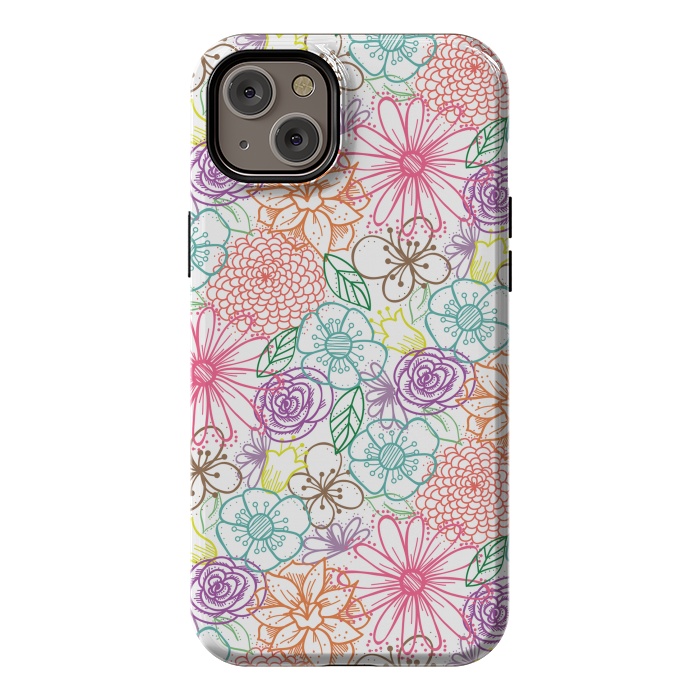 iPhone 14 Plus StrongFit Bright Floral by TracyLucy Designs