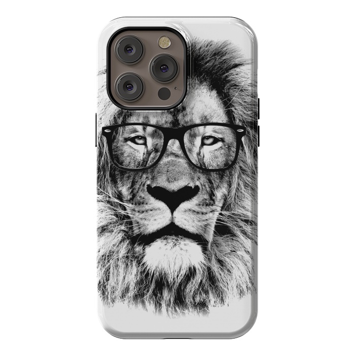 iPhone 14 Pro max StrongFit The King Lion of The Library by Mitxel Gonzalez