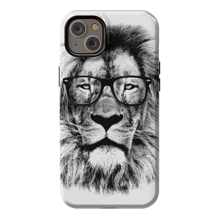 iPhone 14 Plus StrongFit The King Lion of The Library by Mitxel Gonzalez