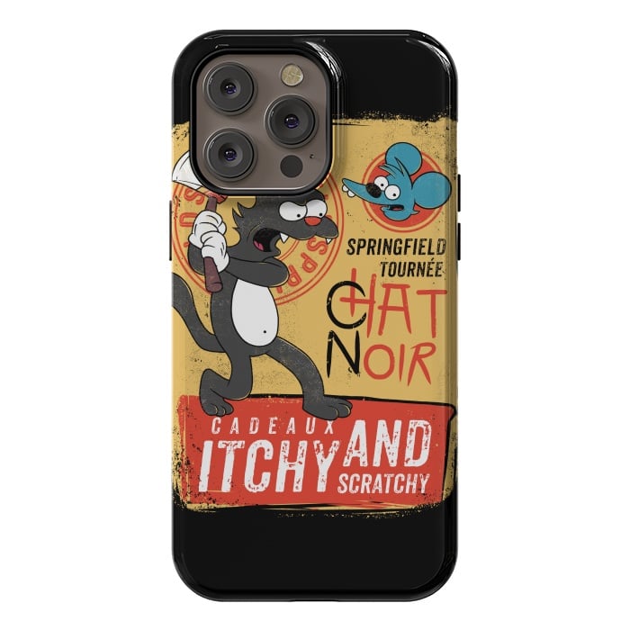 iPhone 14 Pro max StrongFit Chat Noir Simpsons by Ilustrata