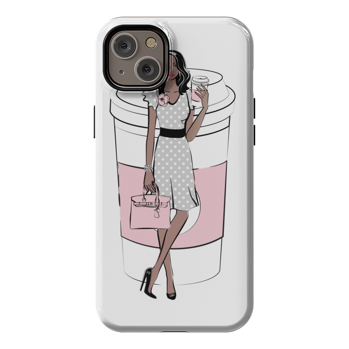 iPhone 14 Plus StrongFit Coffee Boss Babe Woman by Martina