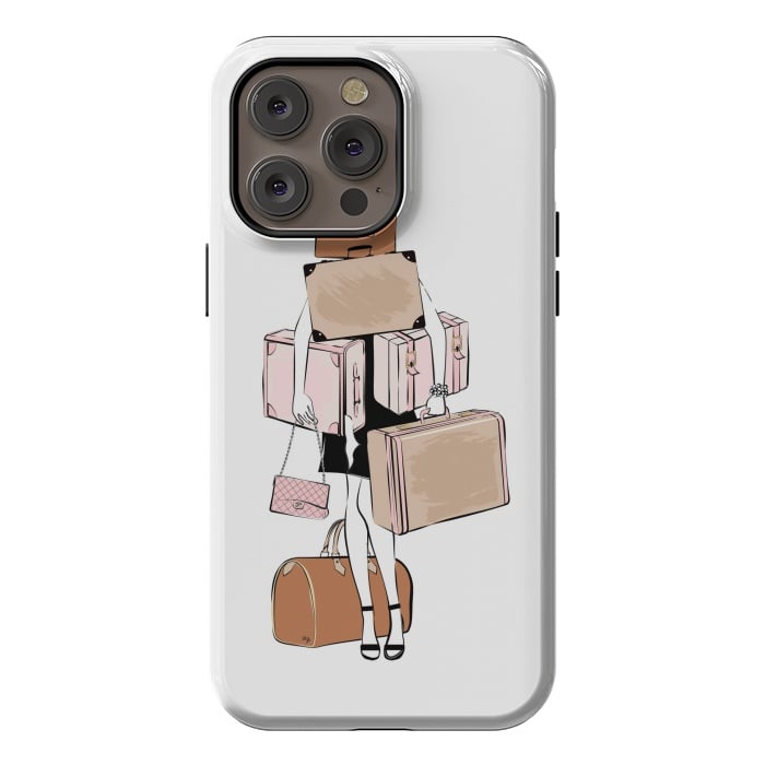 iPhone 14 Pro max StrongFit Woman with luggage by Martina