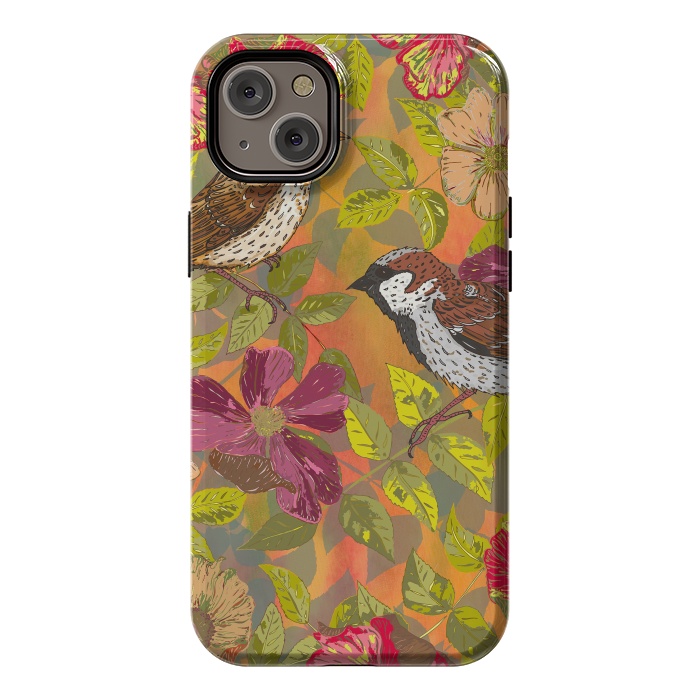 iPhone 14 Plus StrongFit Sparrow and Wild Rose by Lotti Brown