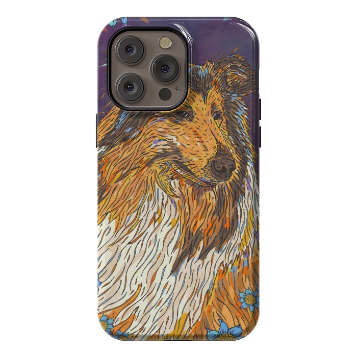 iPhone 14 Pro max StrongFit Rough Collie by Lotti Brown