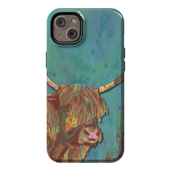 iPhone 14 Plus StrongFit Highland Cow by Lotti Brown