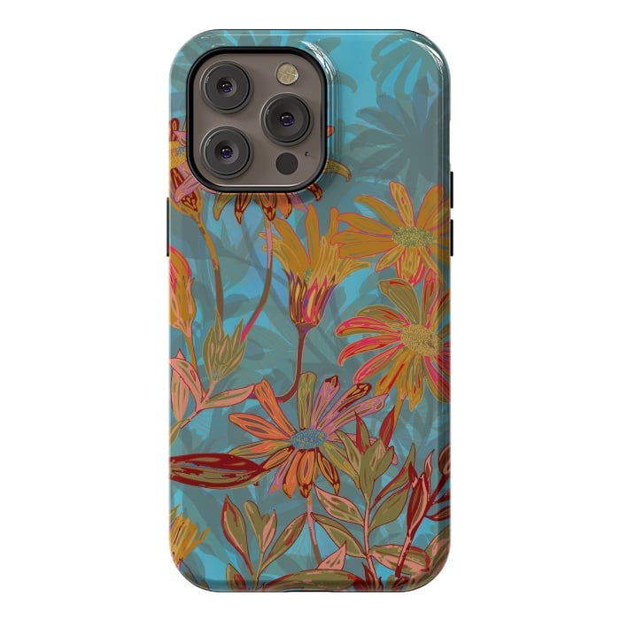 iPhone 14 Pro max StrongFit Fantasy Fall Flowers by Lotti Brown