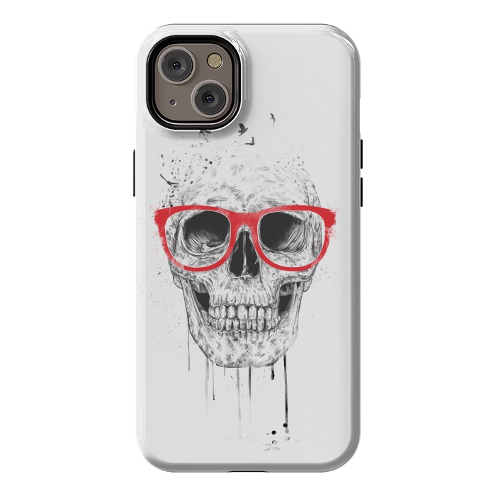 iPhone 14 Plus StrongFit Skull with red glasses by Balazs Solti
