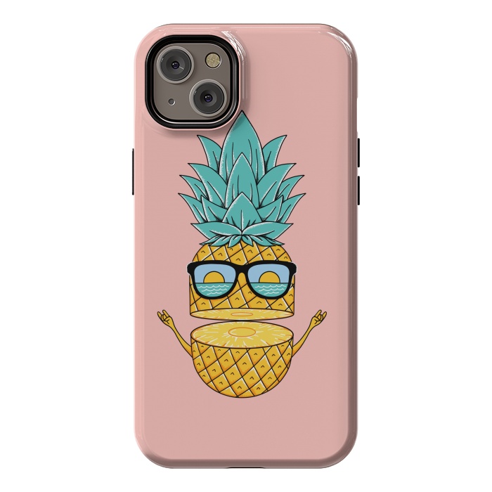 iPhone 14 Plus StrongFit Pineapple Sunglasses Pink by Coffee Man