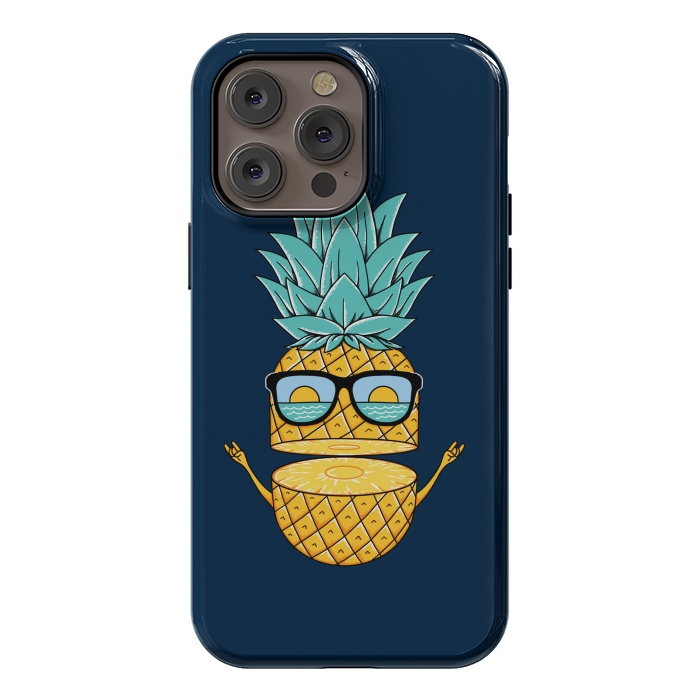 iPhone 14 Pro max StrongFit Pineapple Sunglasses Blue by Coffee Man