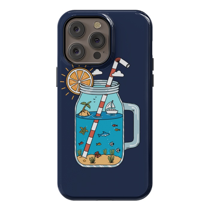 iPhone 14 Pro max StrongFit Drink Landscape Blue by Coffee Man